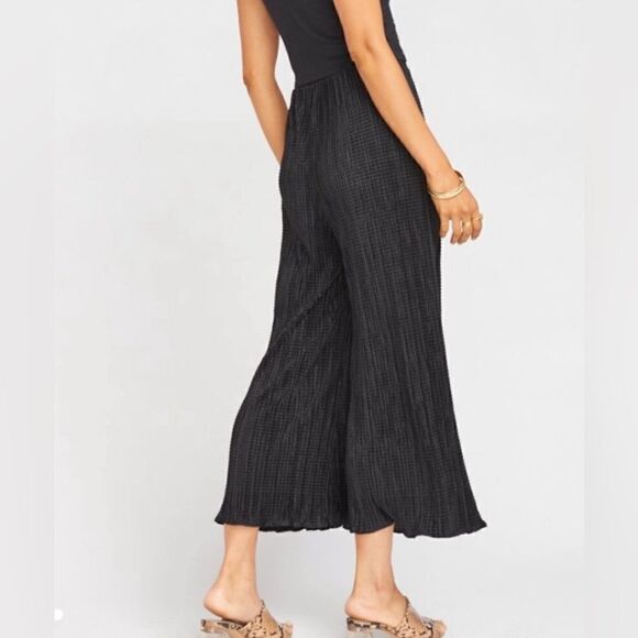 Show me your mumu scrunch wide leg crop pants black - Picture 2 of 7